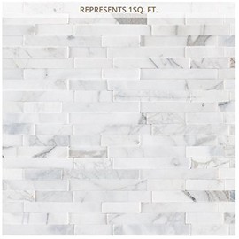 Tenedos Calacatta Cressa (Calacatta Marbella) Peel and Stick 12 in. x 12 in. x 6 mm Honed 3D Marble Mosaic Tile