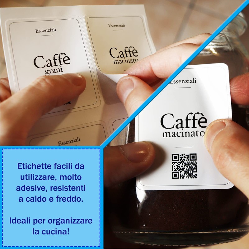 Febio 32 PCS Pantry Kitchen Jar Labels Elegant Waterproof Material