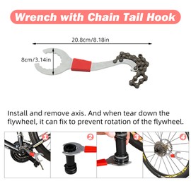 Bike Chain Tools Set WorthPlanet 5 Pcs Chain Breaker Splitter Tool with Chain Checker Link Connector Chain Bracket Freewheel Crank Puller Remover Outdoor Cycling Bicycle Maintenance Tool Set W120024