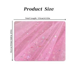 KGDUYC 1 Piece Tulle Fabric - 150 x 100 cm, Glitter Fabric, Tulle and Decorative Tulle for Clothing and DIY Decorations, Gift Wrapping, Wedding Party Decorations (Pink)