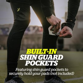 Storelli Men's BodyShield Turf Burn Leggings 2, Compression Soccer Leggings Protection with Shin Guard Pockets, Black, Extra Large