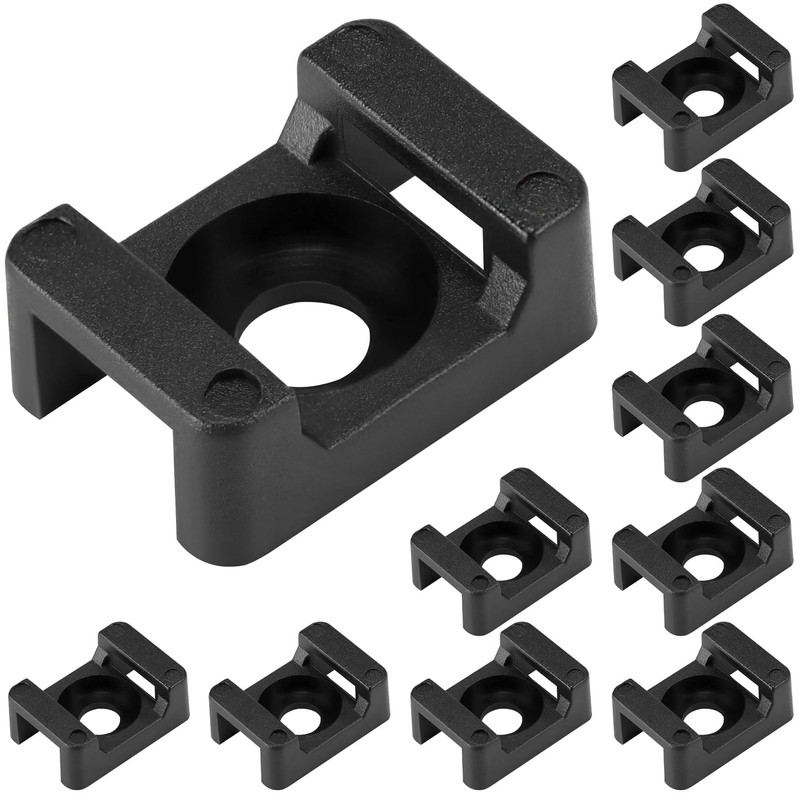 QWORK® Pack of 200 Screwable Cable Tie Base for 9mm