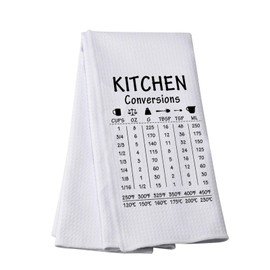 PWHAOO Kitchen Conversion Chart Kitchen Towel Kitchen Measurement Chart Gift Temperature Food Guide Gift (Kitchen Conversions T)