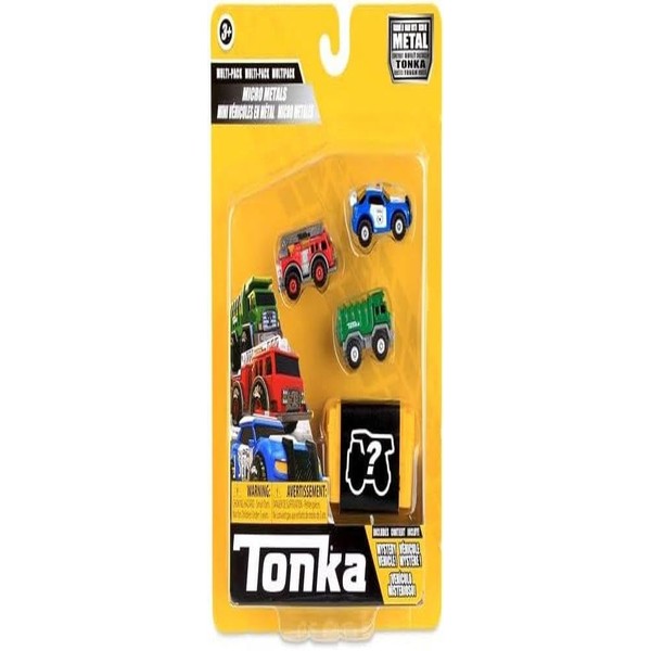 Tonka Micro Metals | Police Cruiser, Fire Truck, Garbage Truck, Dump Truck | Vehicle Gift Toys for Creative Play, Vehicle Playset for Kids, STEM Development, Suitable for Kids Aged 3+ | Basic Fun 6057