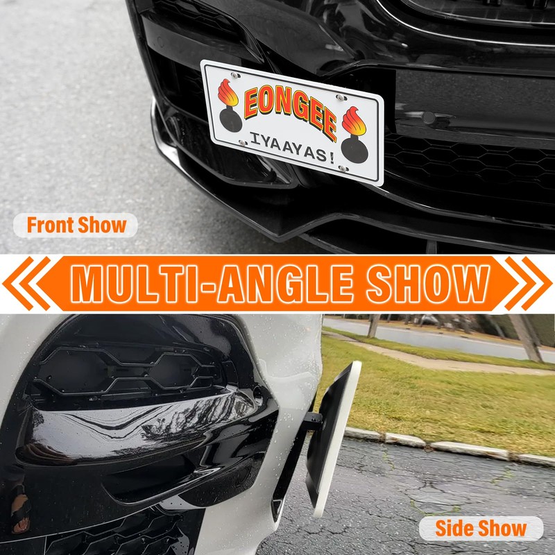 License Plate Holder Front Bracket No Drill Tow Hook Mount