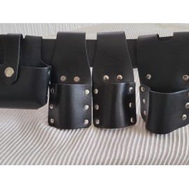 BBI Scaffold Leather Tool Belt | 4 Leather Pouch/Pockets | 2 Spanner Frogs | Leather Level Holder & Tape Holder | 1 Leather Tools Belt