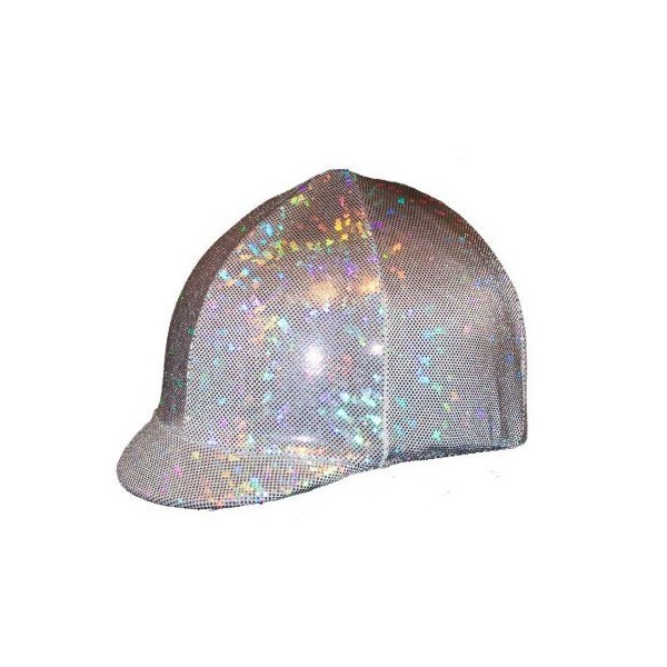 Equestrian Riding Helmet Cover - Holographic Silver