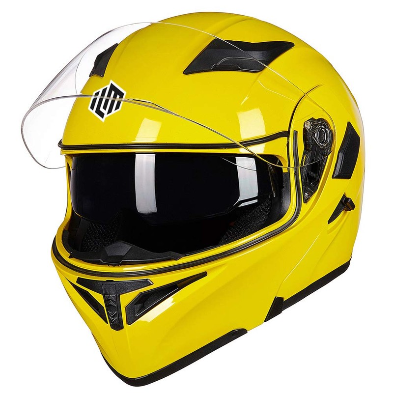 ILM Motorcycle Dual Visor Flip up Modular Full Face Helmet