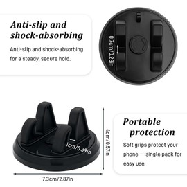 360° Rotatable Car Phone Mount with Three-Point Dashboard Support – Washable Adhesive Holder for Smartphones & GPS Devices