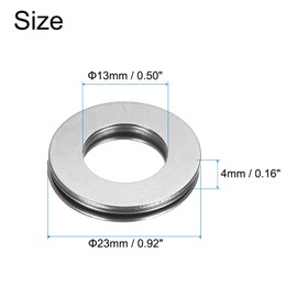 sourcing map TC815+2TRA Needle Roller Thrust Bearings with Bearing Washers, 13mm Bore Diameter, 23mm OD, 4mm Total Thickness for Lawn Mower Truck Power Steering