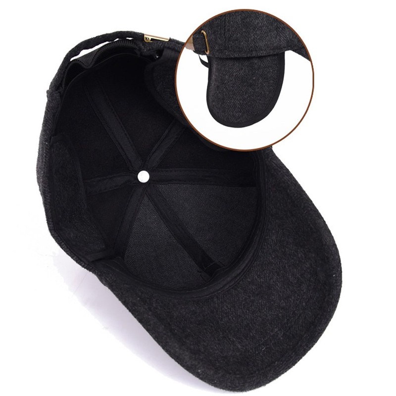 Men's Winter Warm Wool Woolen Tweed Peaked Baseball Cap Hat