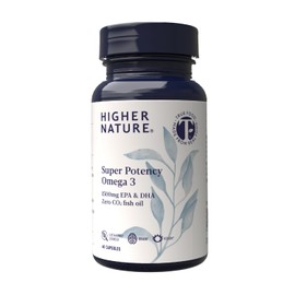 Higher Nature - Super Potency Omega 3 - Fish Oil Supplement - High Strength EPA & DHA - Fish Oil Capsules - 60 Capsules