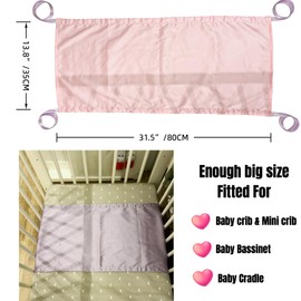 AKISS Satin Crib Sheet Pillow Cover Silk Bassinet Cradle Slip Reversible Use for Baby Girls Boys (Macaron Pink & Lavender)