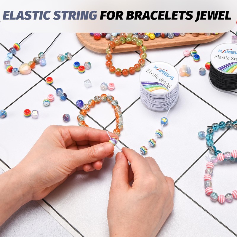 KAMEVS Elastic Cord 2 Rolls, 330 Feet, 1mm Sturdy Stretchy