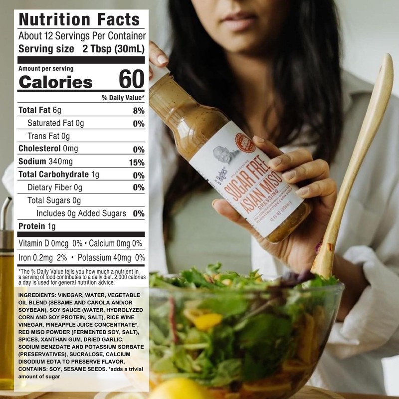 G Hughes Sugar Free Asian Miso Dressing - Asian Salad