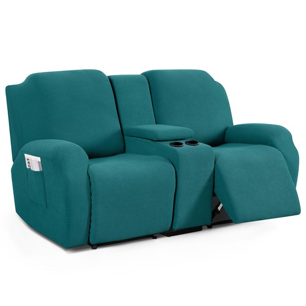 TAOCOCO Recliner Loveseat Cover with Middle Console, Stretch Reclining Couch