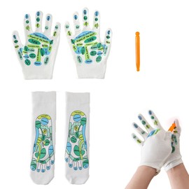 Eruceky Reflexology Foot Massage Socks, Reflex Zone Socks with Acupressure Tool, Massage the Feet to Relieve Fatigue