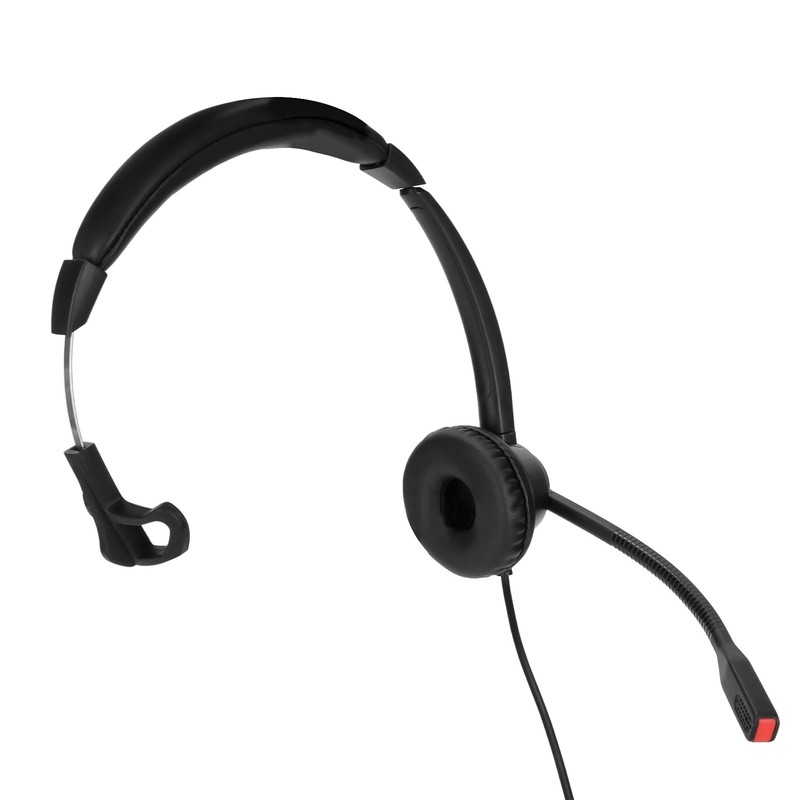 Telephone Headset Monaural Customer Service Headphones with Mic for Call