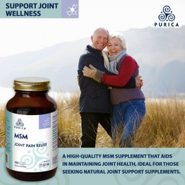 PURICA Vegan MSM Methylsulfonylmethane 150 Vegan Caps 37-Day Supply - Joint, Knee, Cartilage, Antioxidant Support, Promote Comfort & Flexibility, Helps Maintain Healthy Hair, Skin & Nails, Gluten-Free