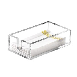 Acrylic Napkin Holder - Clear Thicker Guest Towel Holder Tray for Bathroom Kitchen Dining Room, Disposable Paper Hand Towels?0.2in Thickness?