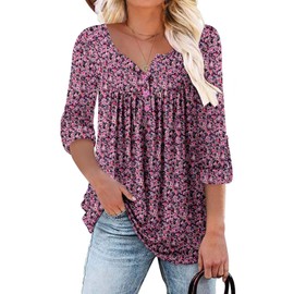 CHICZONE Womens Long Sleeve Tops for Leggings Casual V Neck Blouse Tunic Shirts