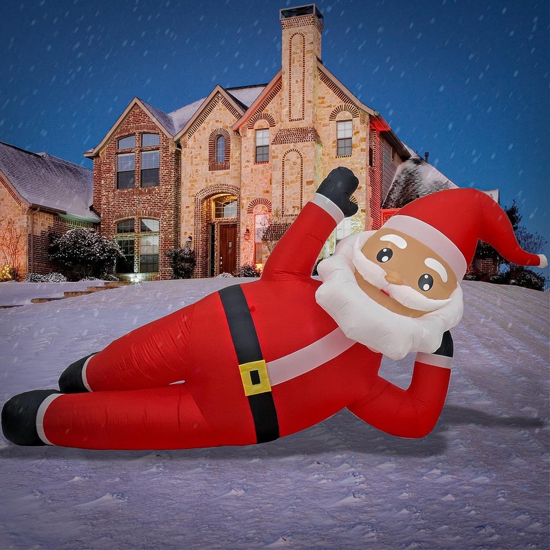 National Tree Company First Traditions Inflatable Waving Cheeky Santa, Includes