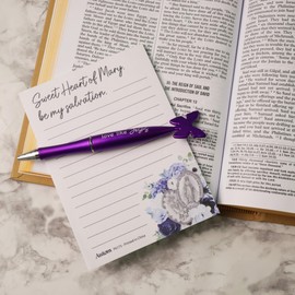 Needzo Love Like Jesus Purple Butterfly Pen, Office and School Supplies, Bible Study Gifts (Pack of 3)