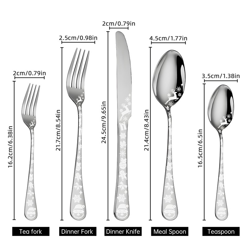 20-Piece Silverware Set Service for 5 Stainless Steel Flatware Cutlery