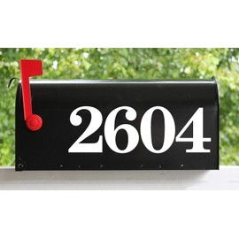Matte Black - HOA Mailbox Numbers - - 8" Tall - - Vinyl Sticker - Modern Contemporary - Home Business Address - CSB - Die Cut Decal