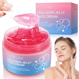 Collagen Jelly Cream, Collagen Gel Face Cream with Niacinamide & Hydrolyzed Collagene, Anti-Aging Face Moisturiser, Deep Hydrating, Revitalise Dull Skin, Boosts Skin's Barrier Hydration & Glow