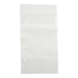 Medline Plastic Bags with Zip Closure, White Write-On Block, 2 mil, 3" x 5", Pack of 100