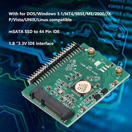 44pin Standard Male IDE Connector Cards for MSATA SSD, Laptop 1.8in IDE PCI E SSD Hard Drive Adapter Card, Compatible for DOS/Win3.1/NT4/98SE/ME/2000//XP/Vista/UNIX/Linux