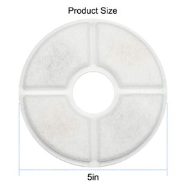 Vekonn Cat Water Fountain Filters, 6-Pack Round Carbon Filters for Stainless Steel Top Cat Fountain