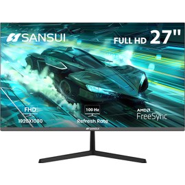 SANSUI Computer Monitors 27 inch 100Hz IPS FHD 1080P HDR10, Computer Monitor Built-in Speakers Gaming Monitor with HDMI/VGA Ports Game RTS/FPS Adaptive Sync, Tilt Adjustable (ES-27X3L)