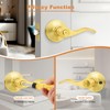 Probrico Interior Door Handle Wave Style Privacy Door Lever Gold