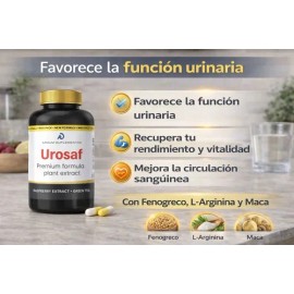 Urosaf| Suplemento| 100cap| L-arginina| Maca| Apoyo Urinario