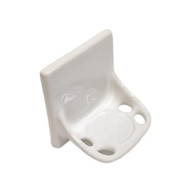 Ceramic Toothbrush Holders for Bathrooms Over Tile Wall Mount Flat Back Tumbler Toothpaste Tooth Brush Paste Shower (White Glossy)