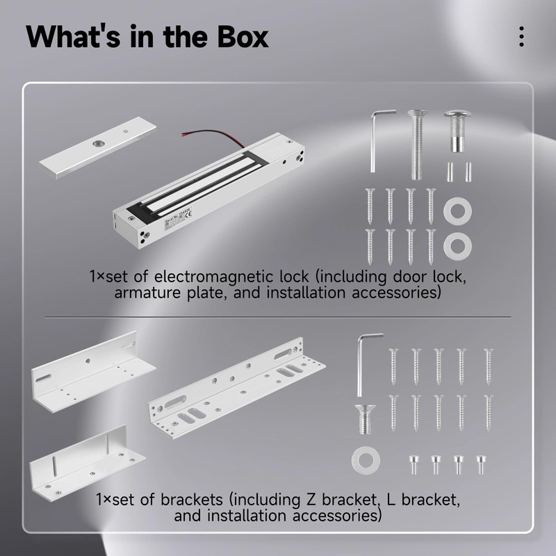 Lnrueg Electromagnetic Lock with ZL Brackets, Waterproof Electric Magnetic Door