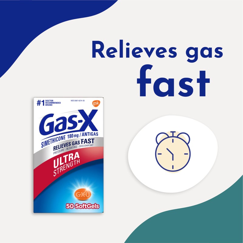 Gas-X Ultra Strength Gas Relief Softgels with Simethicone 180 mg