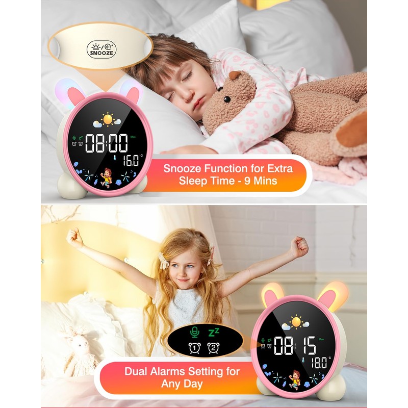 Lemnoi Alarm Clock for Kids, Children Sleep Trainer Clock, OK