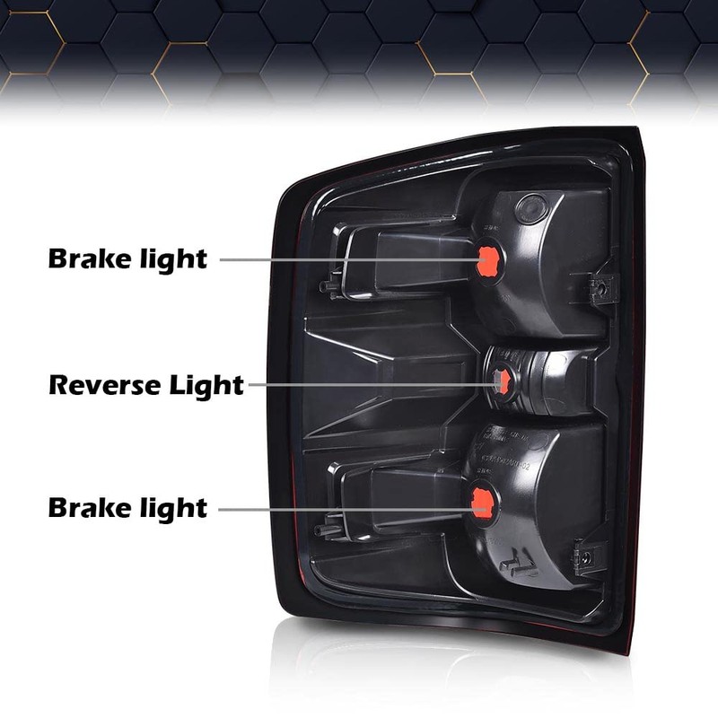 PIT66 Tail Lights，Fit Chevy Silverado 1500 2014-2018/Silverado 2500 HD 3500