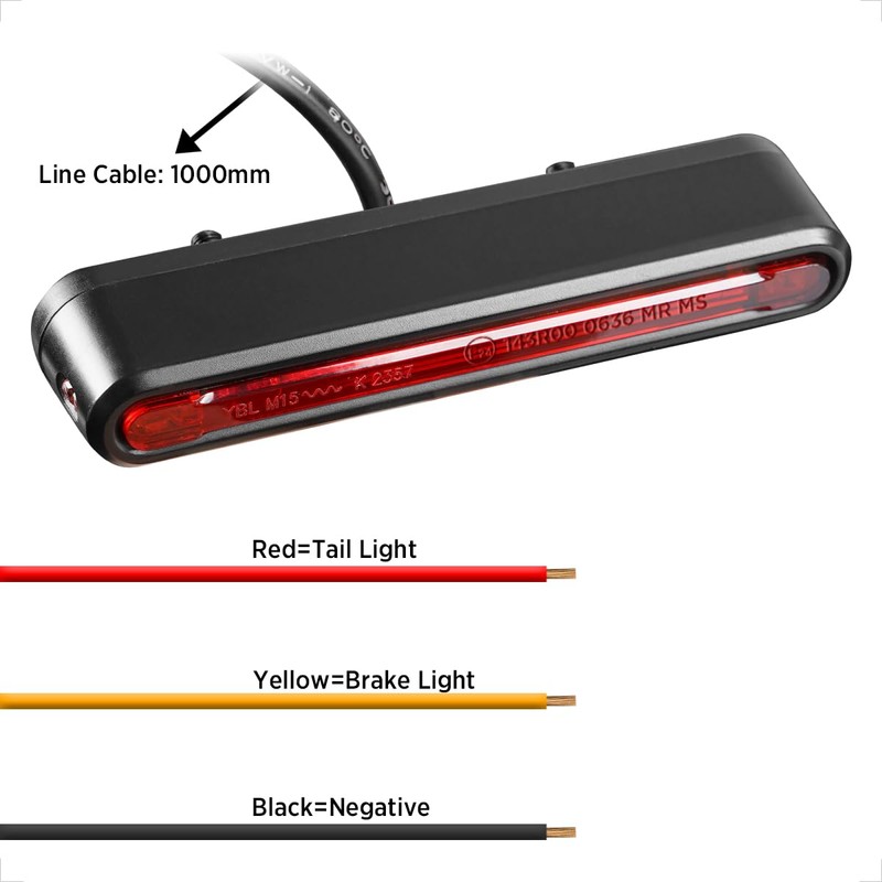 evermotor 6-58 V Brake Light Bicycle Rear Light, StVZO Approved