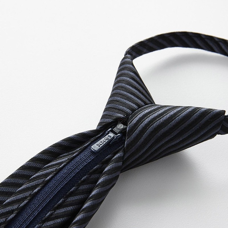 STICO Estico Blackpin Regimental Zipper Tie Navy_SNTVZ67NTN