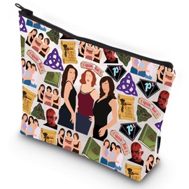 G2TUP Charmed Makeup Bag Prue & Piper & Phoebe Fans Gift Charmed Book Of Shadows Zipper Pouch Bag Charmed Merch (Quake)