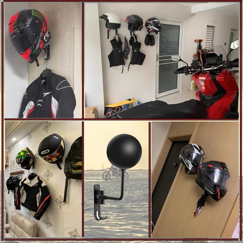 Helmet Holder, Wall Mounted Motorcycle Helmet Holder, Hat Mount Aluminium