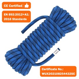AOLEBA 10.5 mm Static Climbing Rope 10M(32ft) 20M(64ft) 30M(96ft) 50M(160ft) 70M(230ft) Outdoor Rock Climbing Ropes, Escape Rope Ice Climbing Equipment Fire Rescue Parachute Rope
