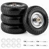 4.10/3.50-4 Flat Free Tire and Wheel, 4 Pack 10" Solid