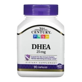 Suplemento Dhea 21st Century 25mg Apoyo Al Sistema Inmune Sabor Neutro
