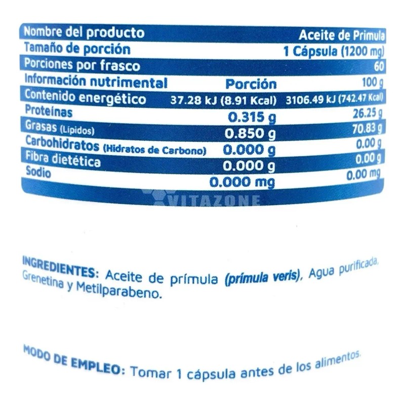 Aceite Prímula Cápsulas Vidanat