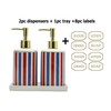Patriotic Red, White & Blue Ceramic Soap Dispenser Set with
